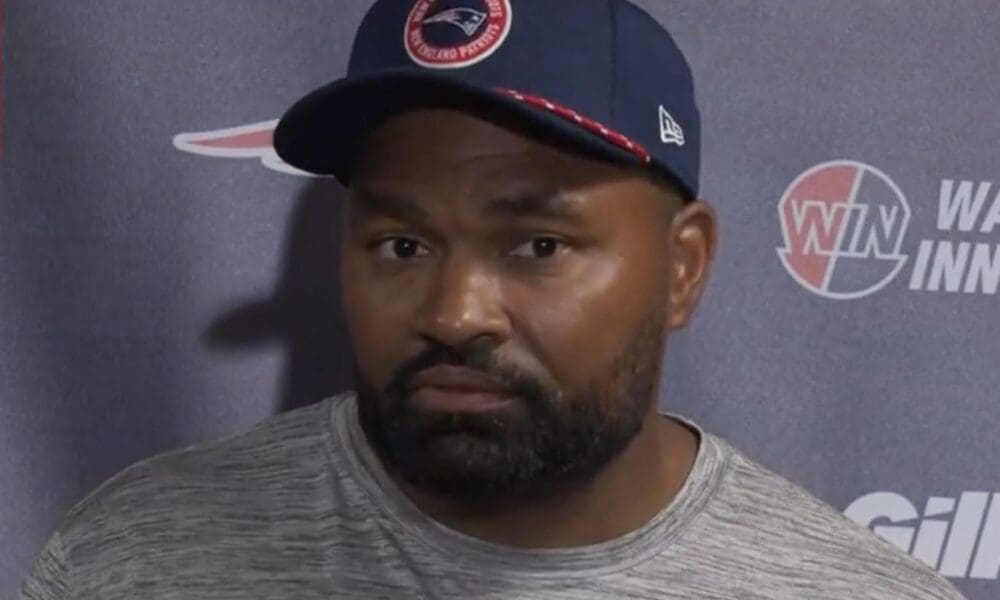 New England Patriots head coach Jerod Mayo speaks to the media following a 24-3 loss to the New York Jets